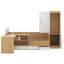 Lit plateforme double avec 6 tiroirs de rangement, lit de jour en bois avec bureau, draps et garde-robe-637217699