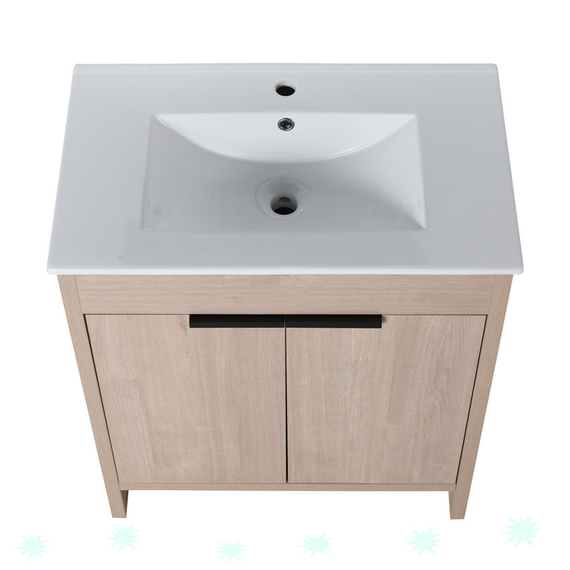 Freestanding Bathroom Vanity with Ceramic Sink