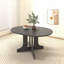 Table de salle à manger extensible ovale Farmhouse - Trestle X-Base, noir