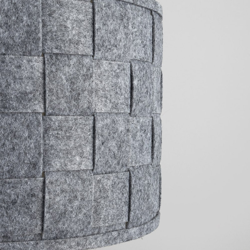 Monza 20cm H Cotton Drum Pendant Shade ( Clip On ) in Grey