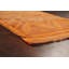 Tapis orange noué à la main de conception unique 3 pi 8 po x 4 pi 10 po
