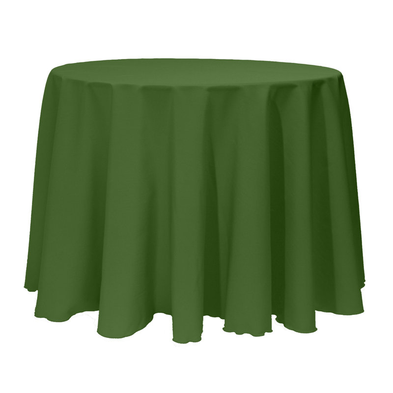 10 Pack Round Polyester Linen Tablecloth, 120" x 120", Moss