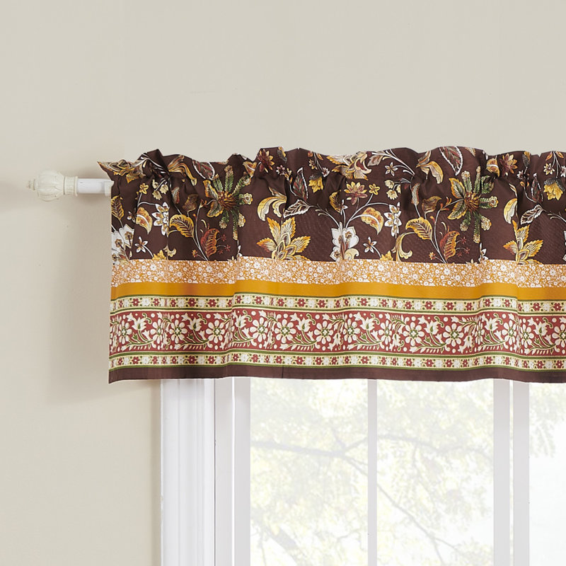 Cantonnière au chocolat Audrey Greenland Home Fashions - H 16 po x l 84 po avec passe-tringle et passe-tringle de 2 po
