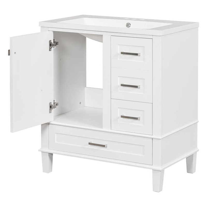 Meuble-lavabo simple 30,11 avec comptoir, Blanc