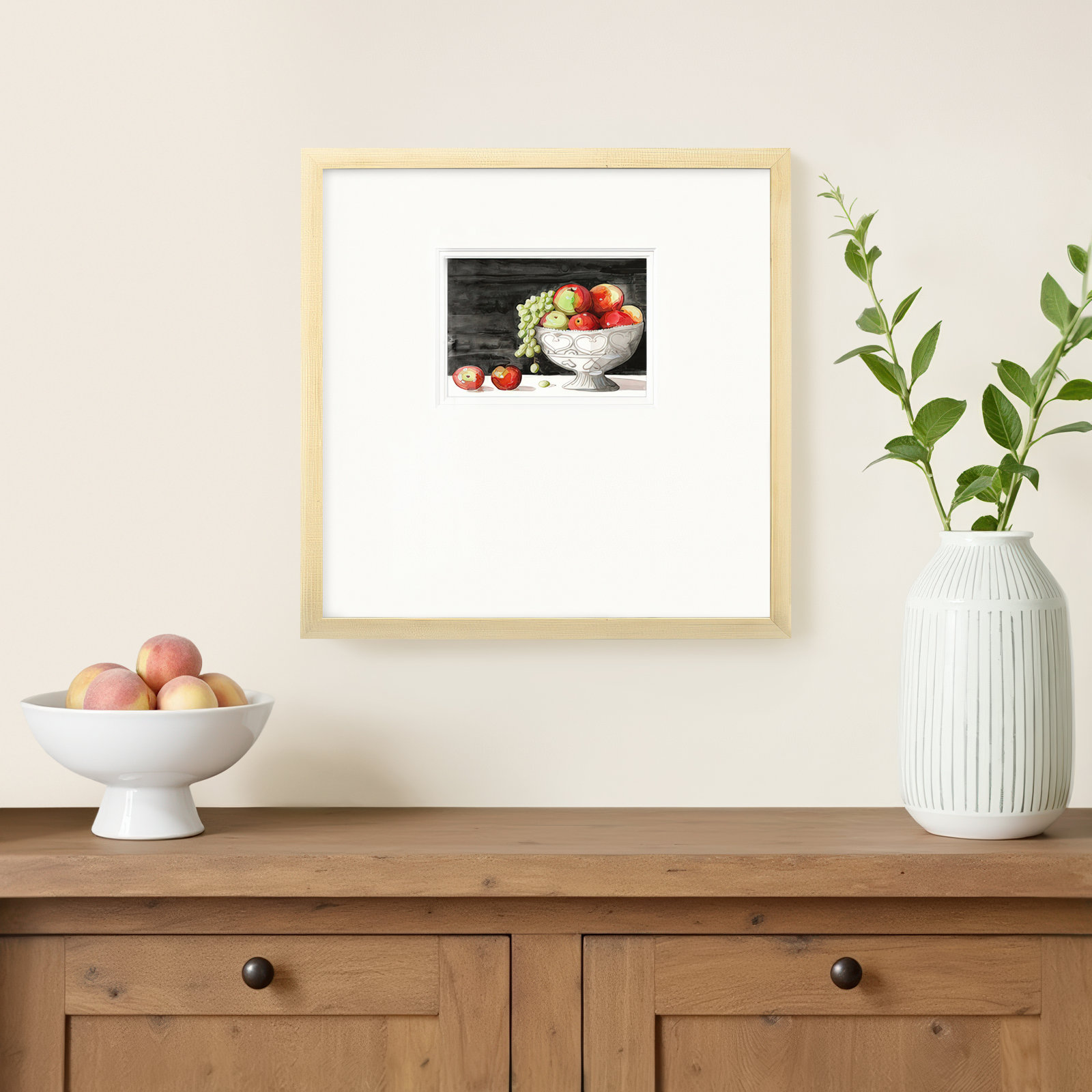 Watercolor Fruit Bowl I, 17" H x 17" W x 1.25" D
