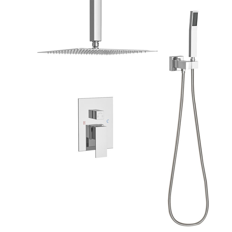2-Function High-Pressure Rainfall Shower System, Tub Faucet Set