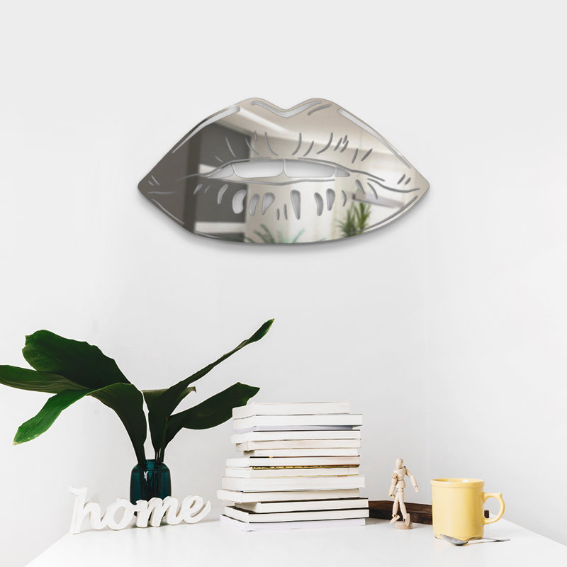 Lips Silhouette Wall Decor, 8" H x 16" W x 1" D, Mirrors