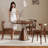 Nut-brown Round Solid Wood Dining table-896253763
