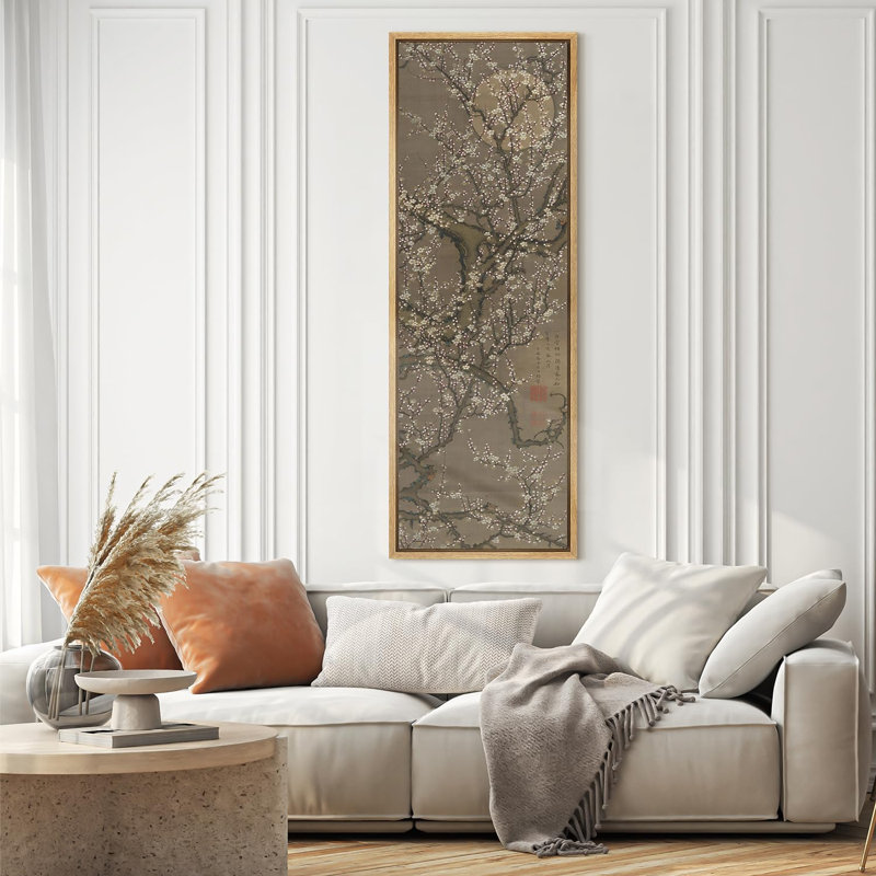 Reproduction d'art rétro sur toile encadrée de pin rétro vintage, H 60 po x l 20 po, Naturel