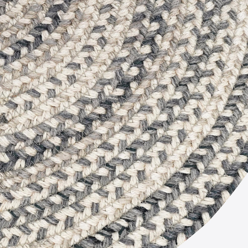 Tapis réversible haut de gamme en jute tressé Birch, couleur ivoire/gris, Rectangle 6 pi x 9 pi