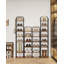 Range-chaussures vertical à 8 niveaux, tour à chaussures étroite, étagère à chaussures haute avec 2 crochets, tablettes réglables, étagères à chaussures de coin pour petits espaces, vestibule, salon, grège-96215938-108890787
