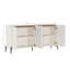 Buffet moderne en verre trempé nervuré 67 "avec tablettes réglables en érable et blanc cassé Abbey-2085574118
