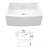 Farmhouse Sink - 24 Inch  Kitchen Sink Ceramic Arch Edge Apron Front Single Bowl Farm Kitchen Sinks
