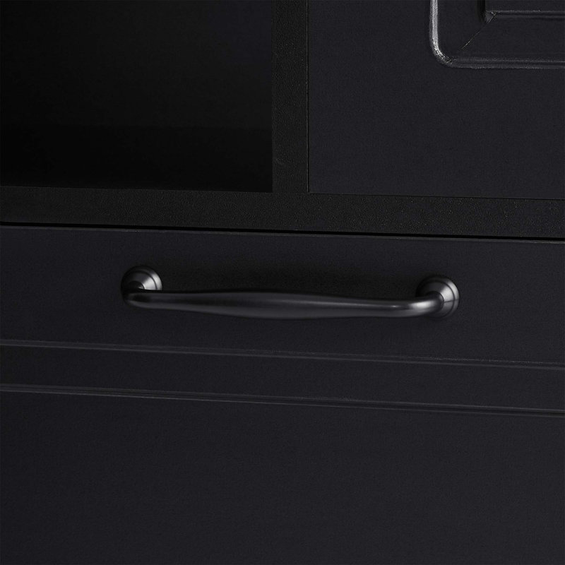 Grande armoire de rangement avec tablettes réglables, Noir