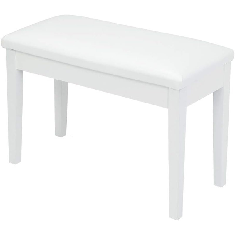 Leather-Top Piano Bench With Storage, 29.5"X13.8"X19", White