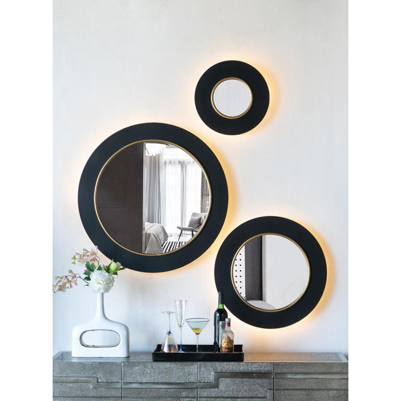 Miroir d'appoint Makayla, H 23,6 po x l 23,6 po x P 2,2 po