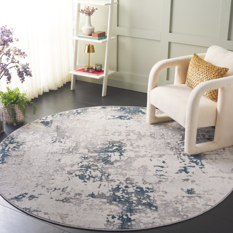 Boarisch Performance Abstract Rug, Round 6'7"