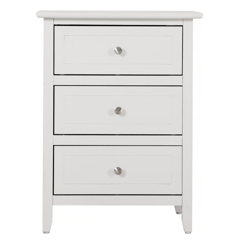 Versatile White Transitional Nightstand