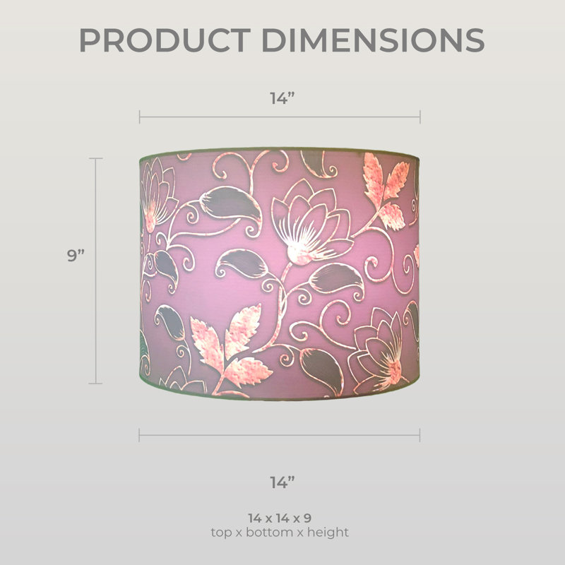 Abat-jour rigide à 2 côtés Royal Designs - Trendy Daisy, 14 po x 14 po x 9 po