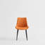 Ensemble de 2 tables de salle à manger en cuir PU orange avec pieds en fer-1230853686