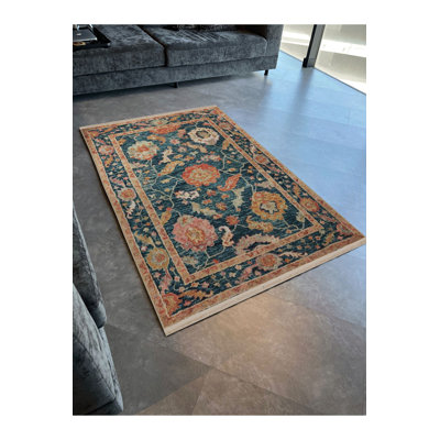 Tapis décoratif lavable à la machine multicolore