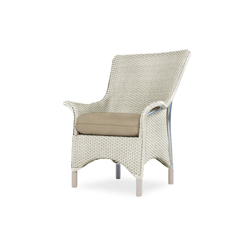 Mandalay Outdoor Dining Armchair, Linen, Flagship Lapis Sunbrella®