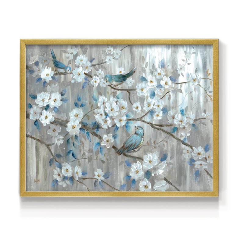 Teal Birds -Framed Print - Restickable