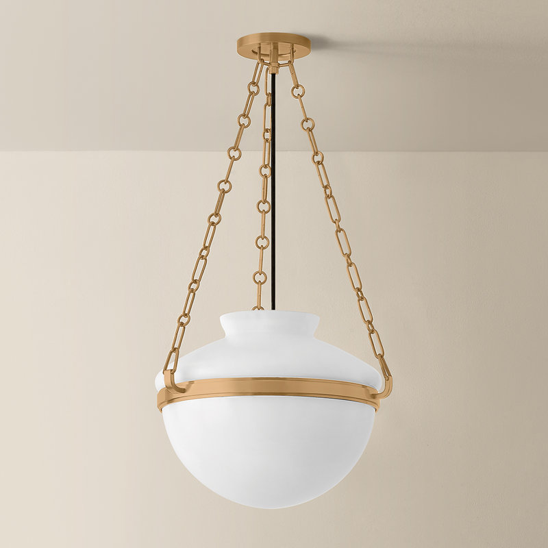 Paradigm Pendant by Lauren Liess x Troy, Brass, 22.25" H x 4.75" W x 0.75" D, 15W