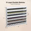 6-Tier White Widened Extended Storage Wall-Mounted Nail Polish Rack With Acrylic Dividers