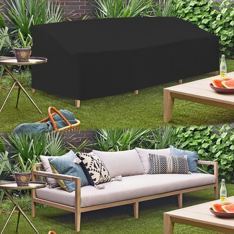 Outdoor Patio Bench Cover, 83.8cm H x 223.5cm W x 83.8cm D, Black