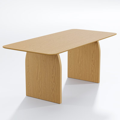 67"/79" Rectangle Wood Dining Table Double Pedestal Kitchen Tables Seats 6-8