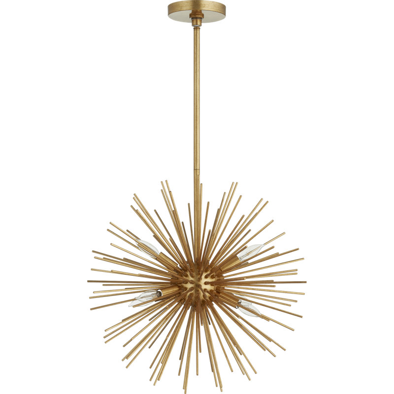 Lustre sphérique spoutnik à 6 lumières Kovac, Feuille d'or