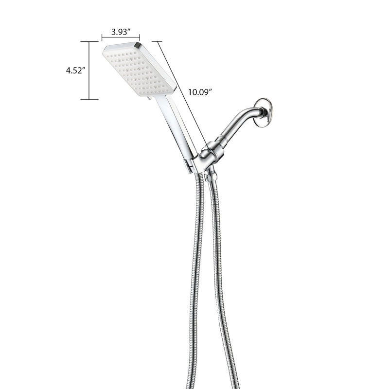 Robinet de douche à main - 6 modes de jet, optimise la force, comprend les réglages de bras carrés, interrupteur intelligent, fixation