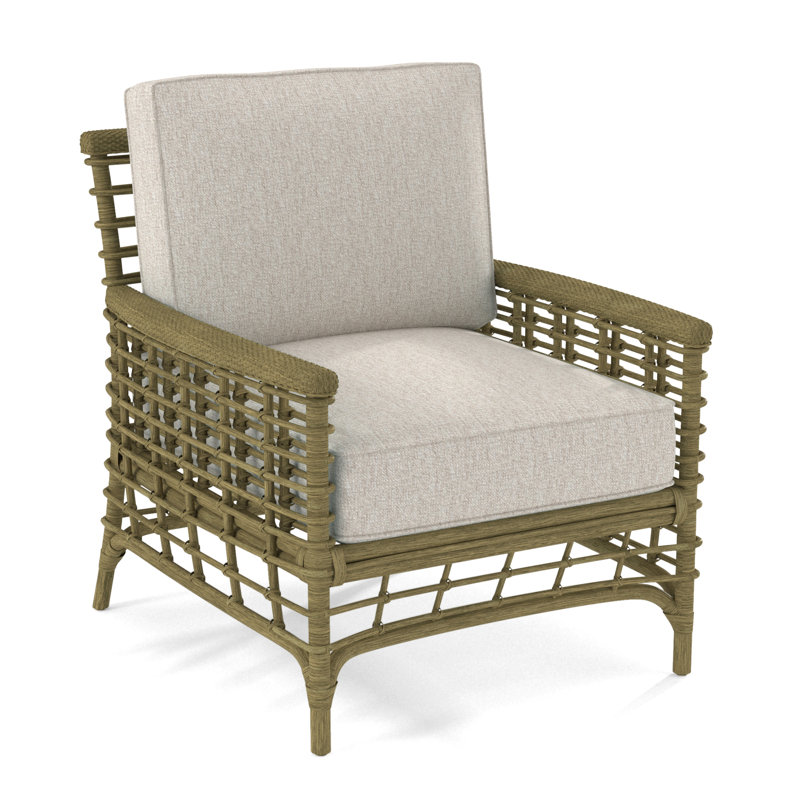 Bridgehampton 31'' Wide Armchair, Beige Performance Fabric; 0851-73, Brass