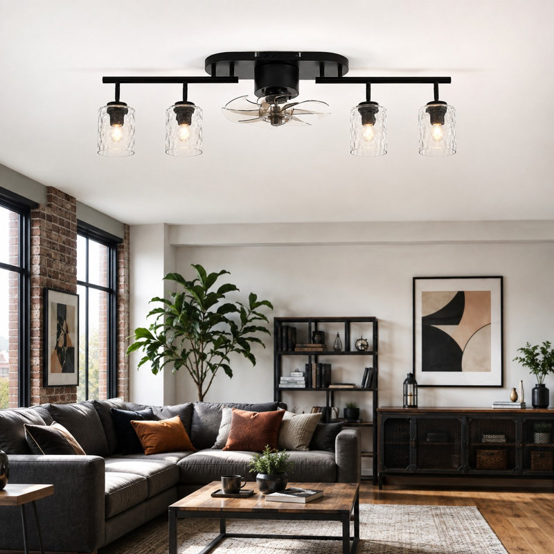 39.4" Farmhouse 6-Speed Reversible Ceiling Fan With Light Kit And Remote Control
