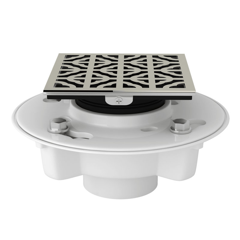 PVC 2" X 3" Drain Kit with Petal Decorative Cover, Polished Nickel