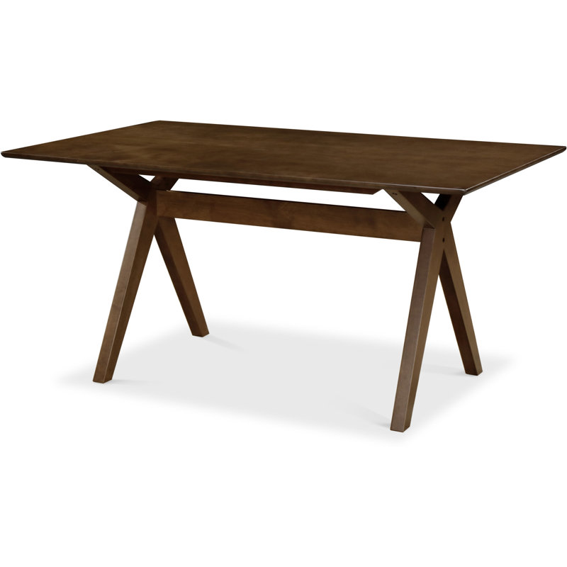 Lukas Walnut Brown Mid-Century Modern Rectangular Dining Table