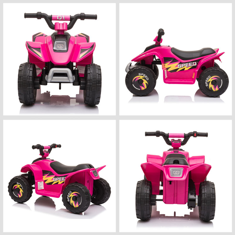 Pink 6-Volt Kids Electric Quad Ride-On ATV