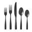 Fortessa Lucca Faceted 18/10 Stainless Steel 5 Piece Flatware Set, Service for 1, Brushed Black