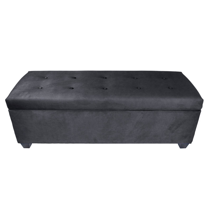 Upholstered Storage Bench, Indigo