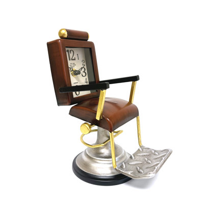 Classic Barber Chair Table Clock-Red