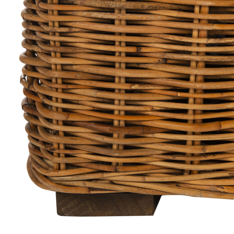 Causeuse en osier avec coussins Oahu, Crème/beige, Naturel