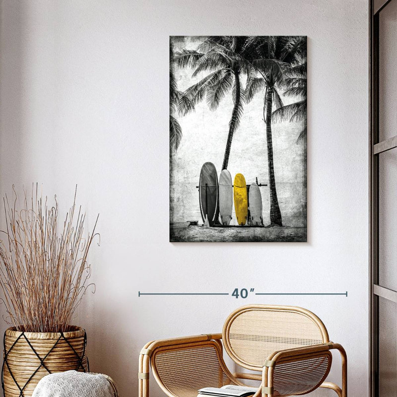 Planche de surf pop sur toile, H 39 po x l 26 po x P 1,25 po