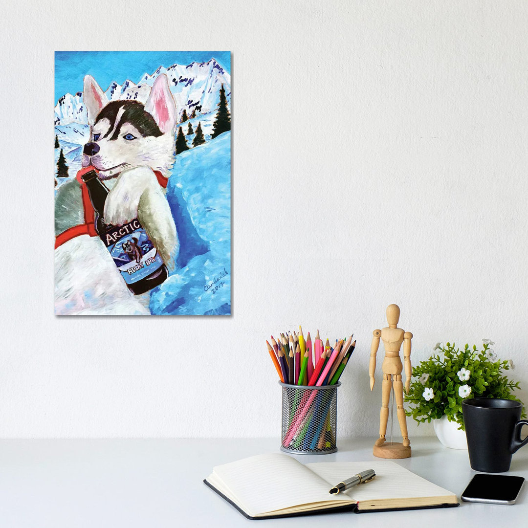 Husky Ipa von Scott Clendaniel - Galerieverpackte Leinwand Giclée auf Leinwand ohne Rahmen