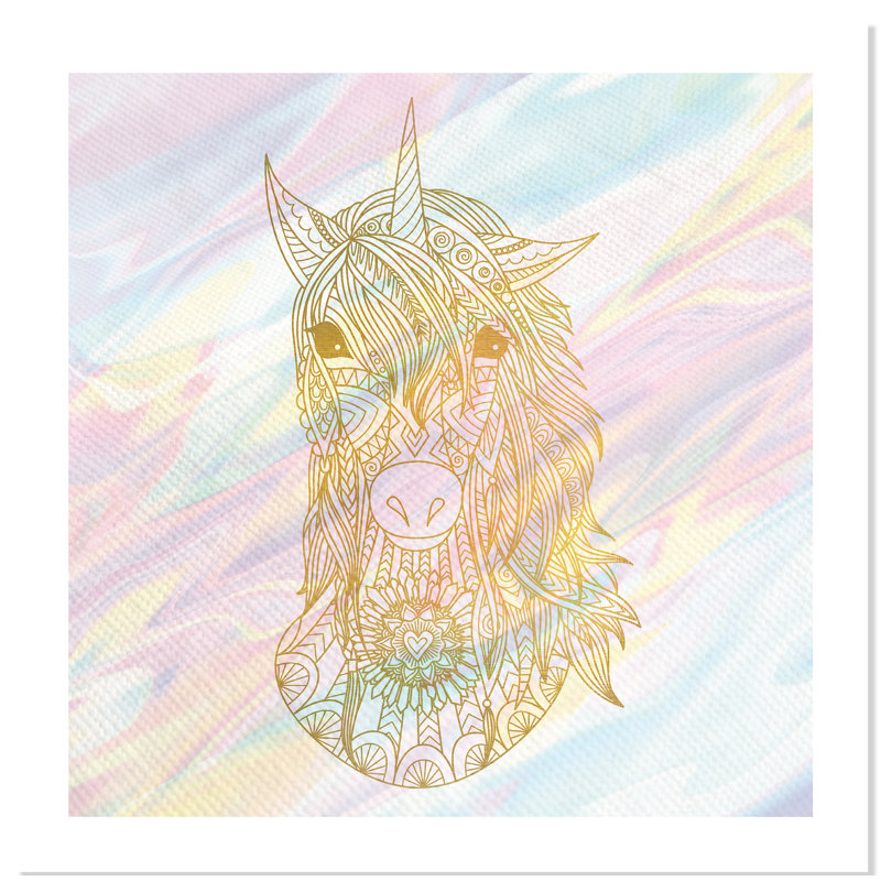 Dreaming licorne 2, H 31 po x l 31 po x P 1 po, Papier