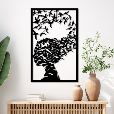Stylish Decorative Metal Wall Accessory, Black, 17.7 x 27.6 inches | 100% Metal Construction, Thickness: 0.06 inches | Easy Wall Mount Design | Perfect for Home Décor & Modern Interiors, Durable & Eye-Catching