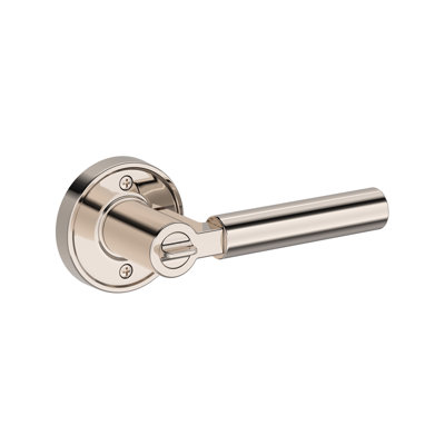 Lake Forest Keyed Entry Lever with Recessed Round Rose in Lifetime (PVD) Polished Nickel