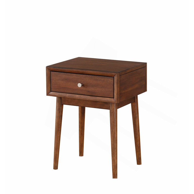 Modern Style 1pc End Table Drawer Brown Finish Living Room Furniture Stylish Table