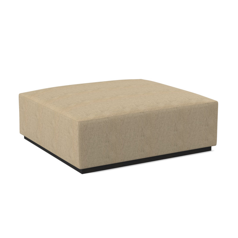 Club Square Ottoman, Espresso, White Caps Fog Viscose