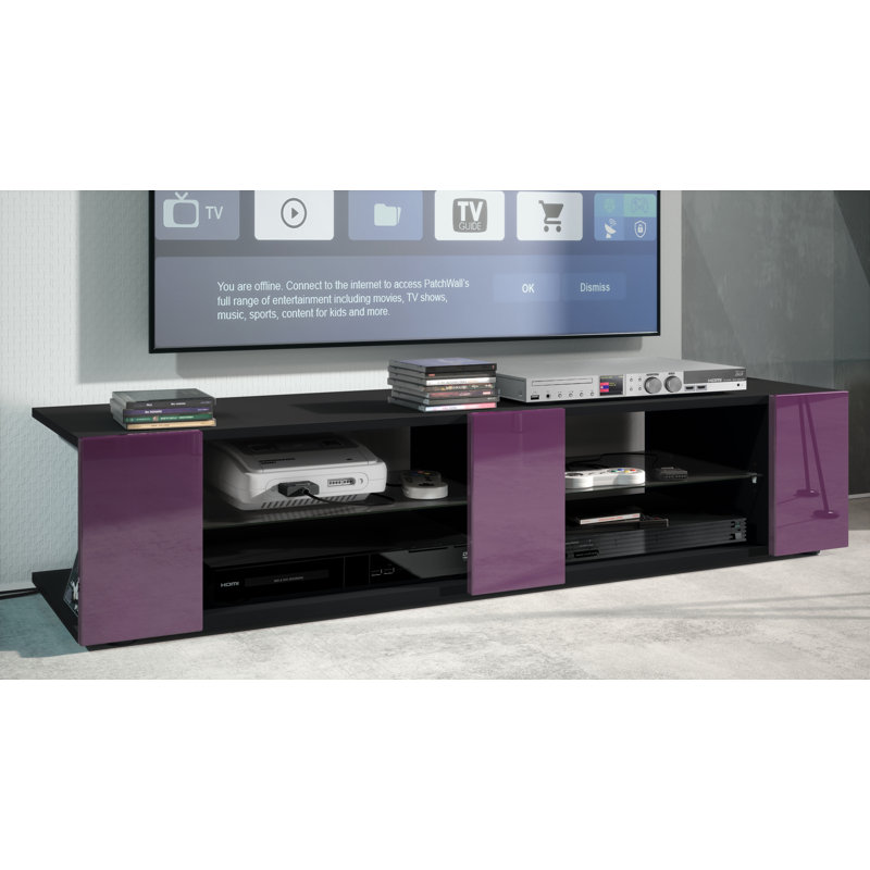 Mcclintock Unfinished TV Stand for TVs up to 60", Black Matt/Blackberry